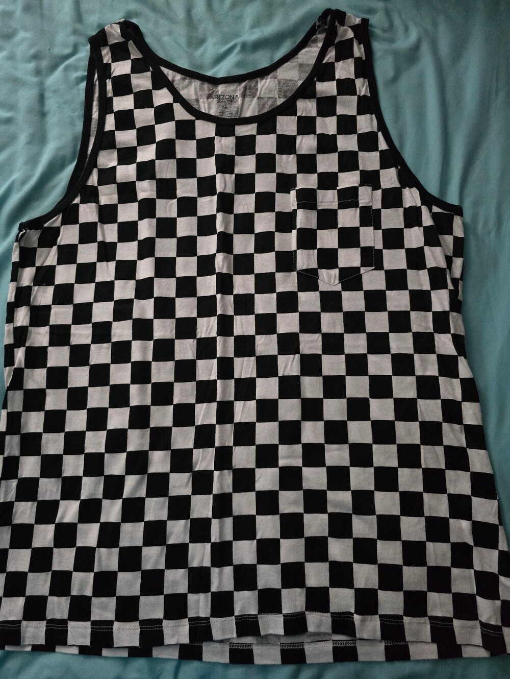 Arizona Jean Company Black and White Checkered Tank Men